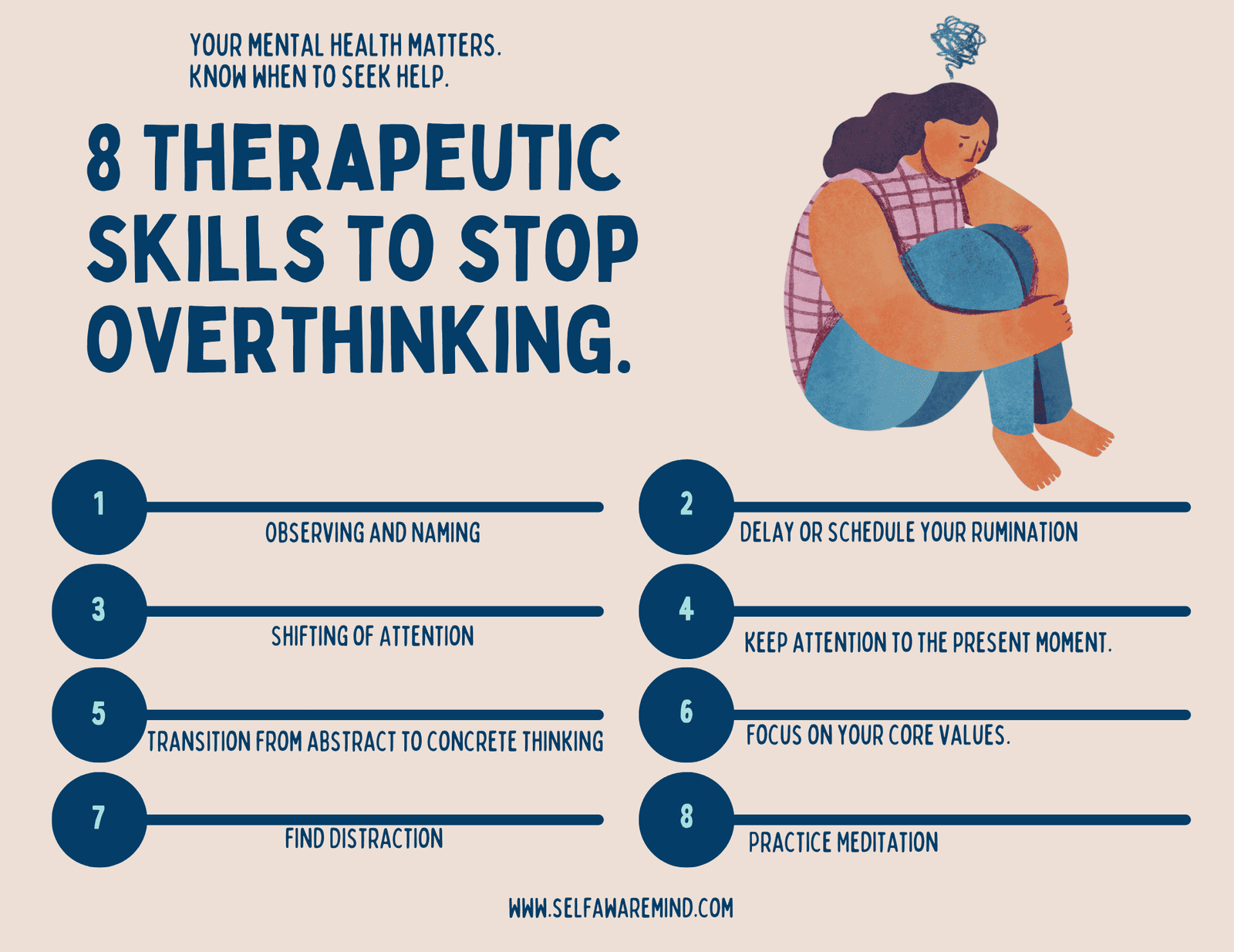 8 Therapeutic skills to stop Overthinking and Negative Thoughts